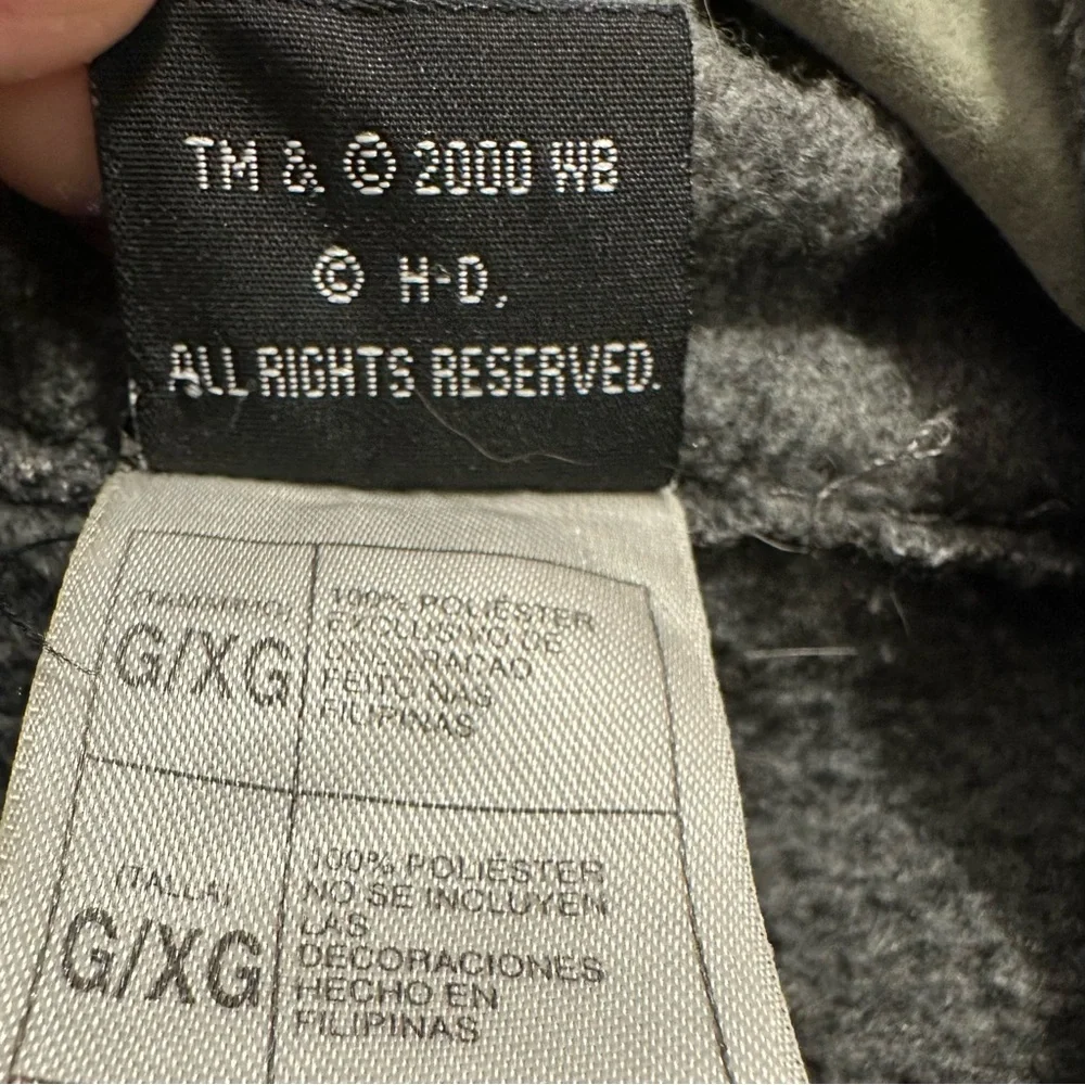 2000 Vintage Y2K Warner Bros Taz Mens Harley Davidson Gray Bath Robe L/XL - Picture 6 of 7
